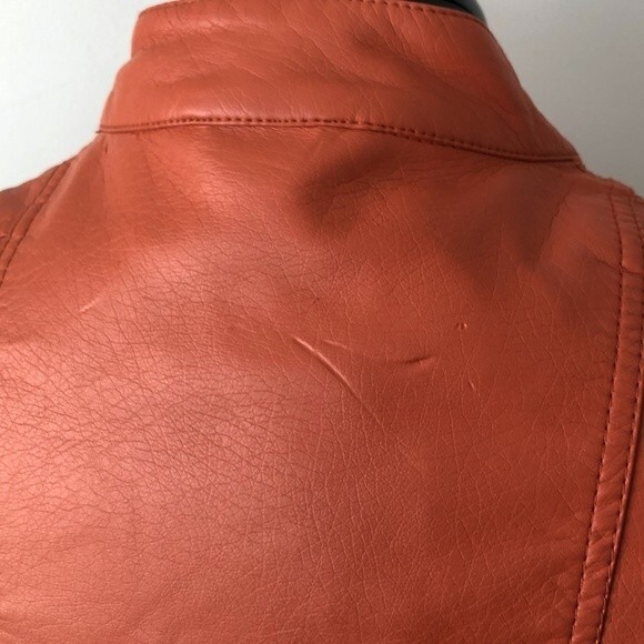 Relativity Cabachonor faux leather moto jacket rust color sz 1X - Picture 7 of 7